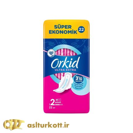 نوار بهداشتی بالدار بلند ارکید مدل ULTRA EXTRA سایز 2 بسته 22 عددی